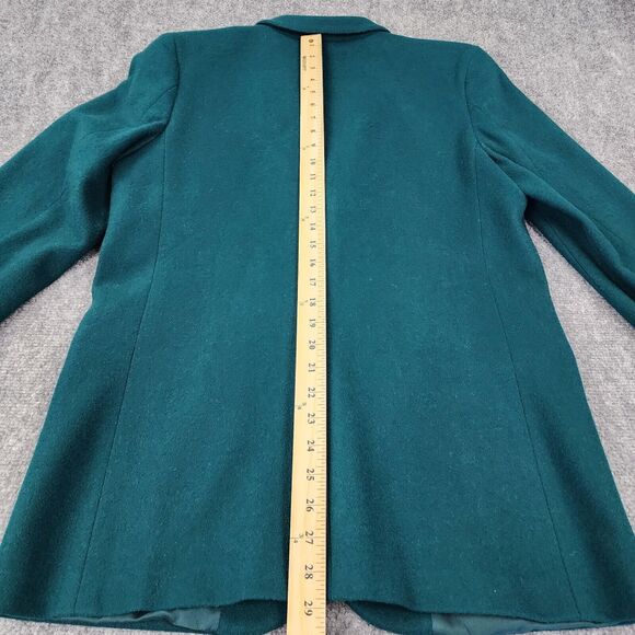 Vintage LL Bean Blazer Womens 10R Green Wool Metal Buttons USA Made 90s Coat - Picture 6 of 12